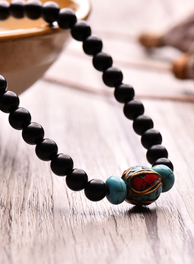 原创天然黑檀木泰国佛牌复古挂链