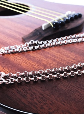 新款925银挂链欧美银饰吊坠链子佛牌链情侣项链毛衣链牌牌链百搭