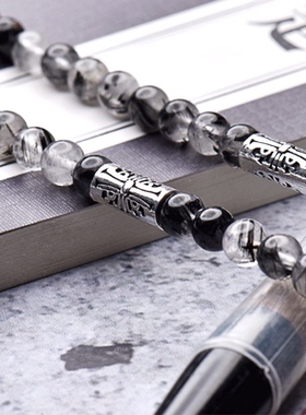 黑发晶纯天然925泰国挂坠佛牌链