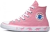 Hoa Kỳ mua Converse Converse màu hồng nhỏ khủng long dễ thương cô gái bột cao giày vải cao cấp 663712C - Plimsolls