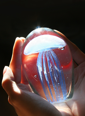 琉璃淄博特产夜光水母礼物