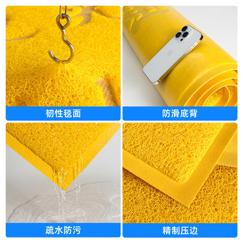 金黄色地垫丝圈入户门垫店铺门口进门防滑脚垫子踏者生财地毯定制 - 图1