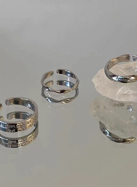 莫比乌斯戒指男士小众设计简约英文ins女食指戒个性单身戒男潮款