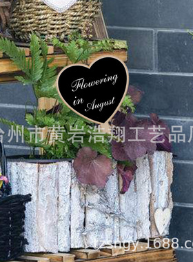 情人节留言板小黑板摆件家居装饰花瓶插牌留言板多肉绿植语录配件