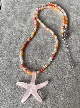 正宗新款海边度假风可爱海星2辣妹项链双层锁骨链2025新款颈链海
