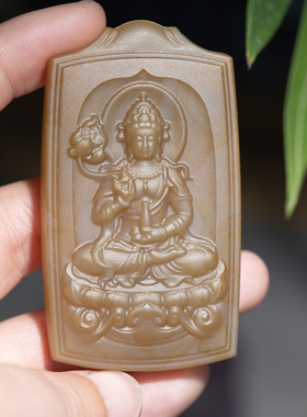 天然红玛瑙净瓶观音吊坠吉祥