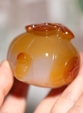 天然玛瑙中式南瓜手把件