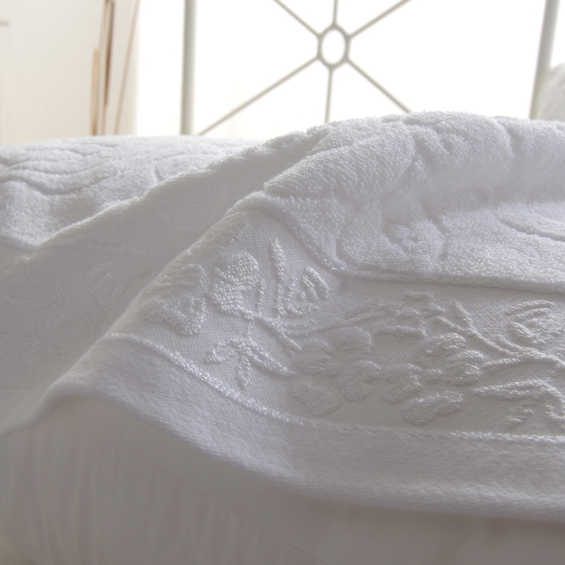 老式毛圈白色枕巾一对装纯棉素色全棉宾馆酒店宿舍蓝色枕头巾盖巾 - 图3