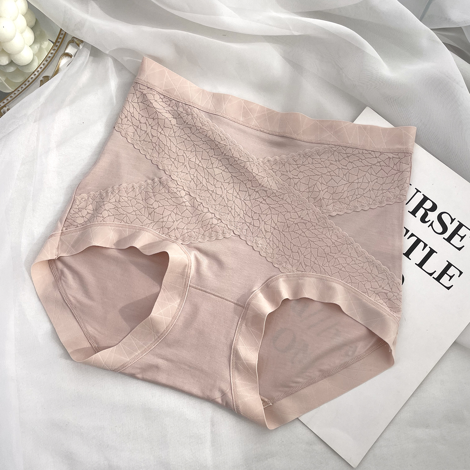 兰精莫代尔高腰交叉微收腹内裤女宽松大版舒适透气三角裤古妃2032,淘宝优惠券,粉丝福利购,淘宝优惠卷
