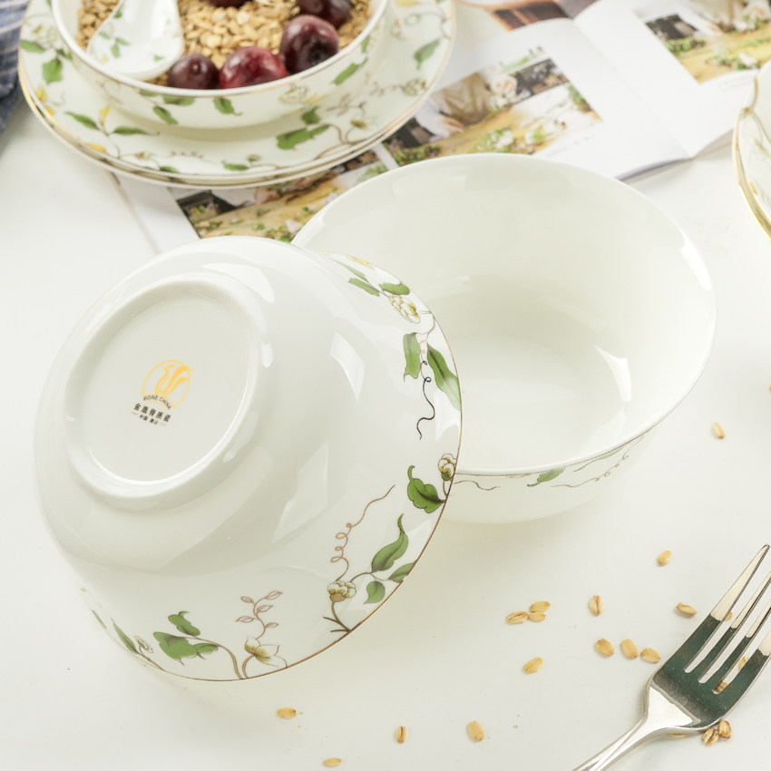 金岚玉唐山骨瓷碗碟盘子套碗香榭丽舍28头餐具套装乔迁送礼包邮,淘宝优惠券,粉丝福利购,淘宝优惠卷