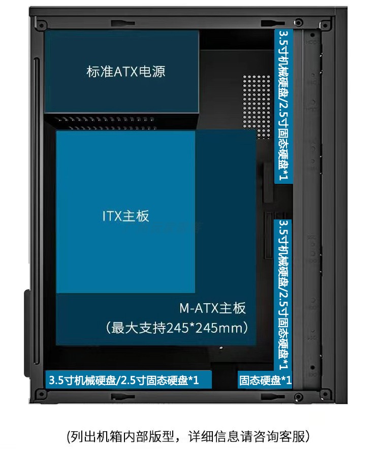 台式电脑机箱Q1迷你mini电脑小型桌面机箱matx办公USB3.0外壳itx - 图3