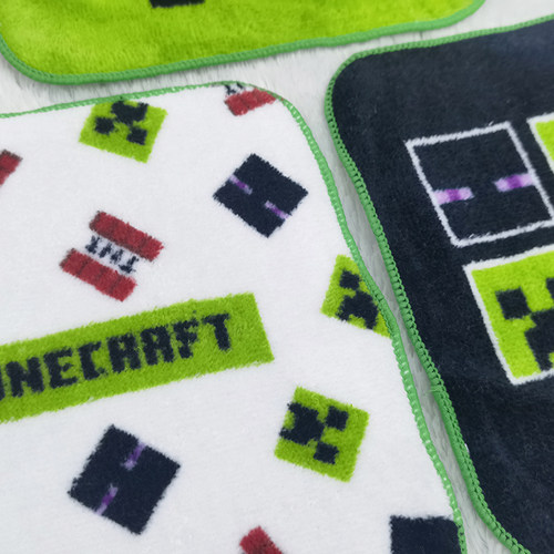 16x16cm我的世界日单卡通纯棉柔软男生儿童小毛巾擦嘴擦汗小方巾 - 图1