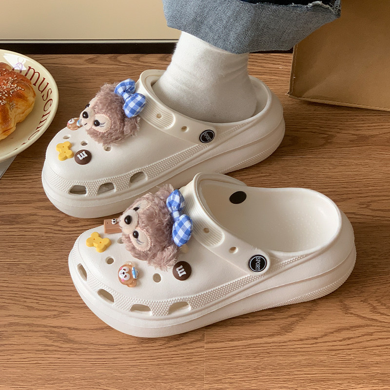 踩屎感可爱厚底增高洞洞鞋女款夏季外穿居家包头软底防滑凉鞋秋千,淘宝优惠券,粉丝福利购,淘宝优惠卷