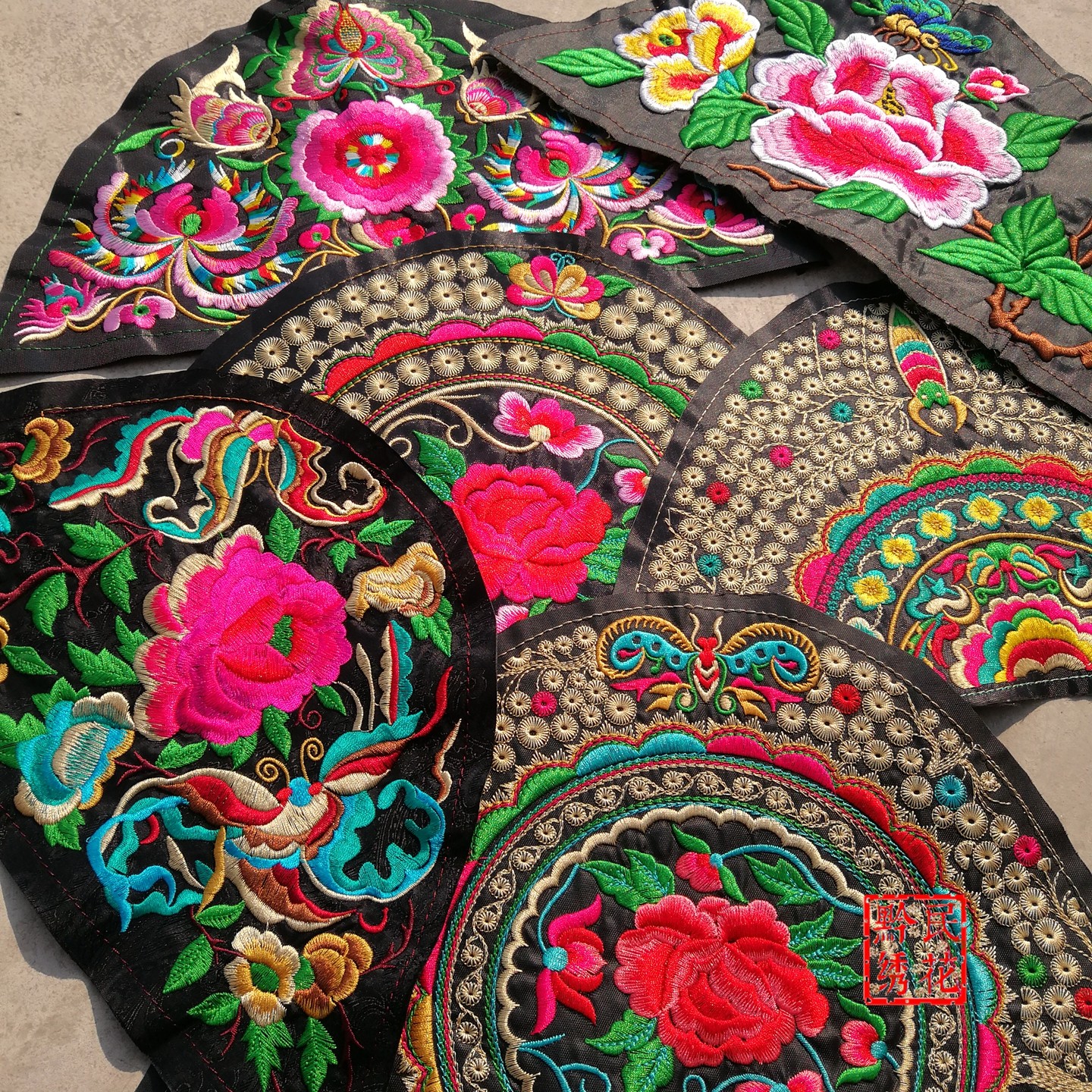 爆款苗绣刺绣成品机绣绣片半圆形绣花贴片民族风服装补丁贴花辅料,淘宝优惠券,粉丝福利购,淘宝优惠卷