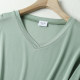 ເສື້ອຍືດຜູ້ຍິງເສື້ອຍືດຄໍ V-neck 3-quarter versatility slim-fit silk knitted women's T-shirt