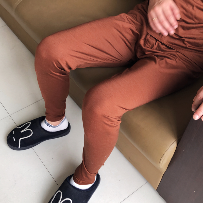 新款真丝加棉男士圆领内衣套装桑蚕丝棉毛衫裤睡衣保暖套装秋衣裤 - 图1