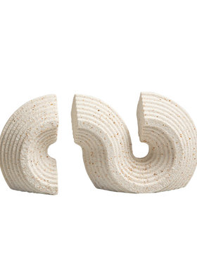 现代极简水泥书挡书立摆件样板房客厅花艺装饰抽象工艺品