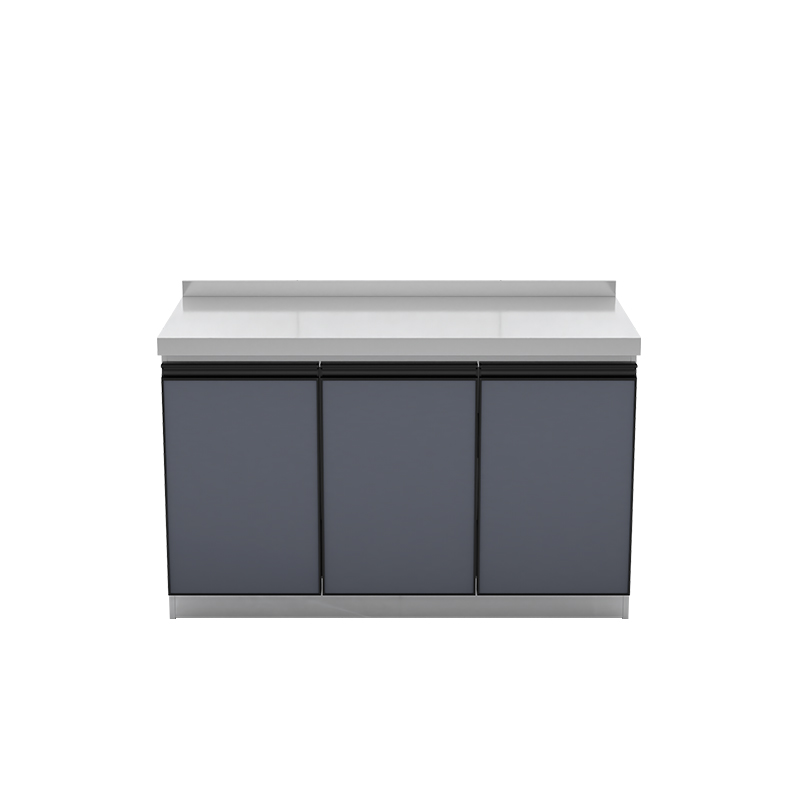 不锈钢橱柜家用灶台柜一体简易水槽柜厨房碗柜储物柜租房组合柜-图2