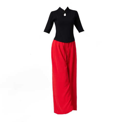 优雅中袖古典莫代尔跳舞衣现代舞蹈练功服广场舞服装新品款套装女 - 图3