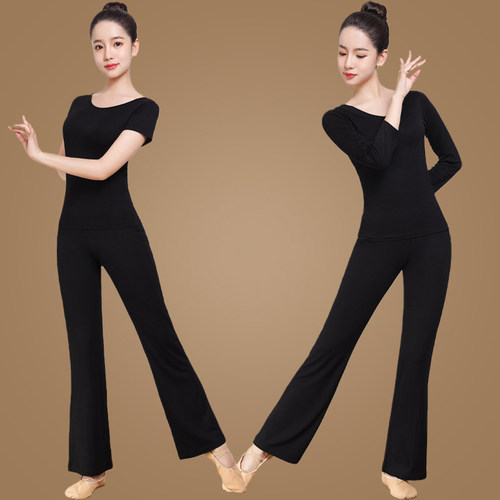 舞蹈练功服女成人莫代尔跳舞衣形体服长短袖服装春夏季新款现代舞 - 图2