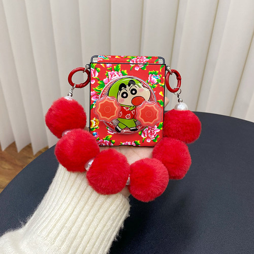 二人转小新磁吸支架适用华为pocket2三星zflip6/5/4折叠屏n3flip手机壳小米mixflip荣耀vflip保护套novaflip - 图2