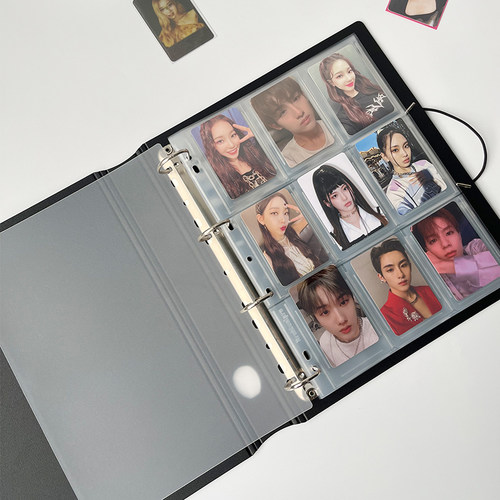 RINGNOTE活页追星卡册外壳A5四宫格A4九宫格爱豆3寸小卡收纳相册 - 图2