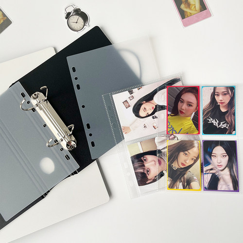 RINGNOTE活页追星卡册外壳A5四宫格A4九宫格爱豆3寸小卡收纳相册 - 图0