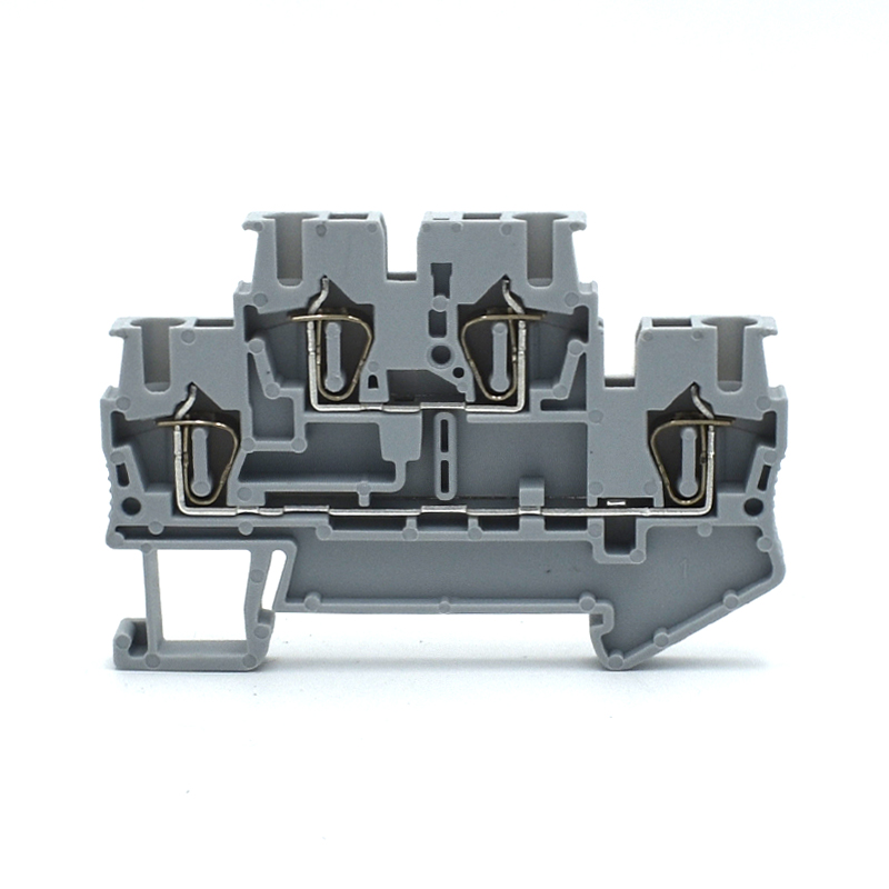 STTB-2.5双层弹簧式接线端子ST3-2.5/2X2导轨直插卡簧笼式端子排-图3