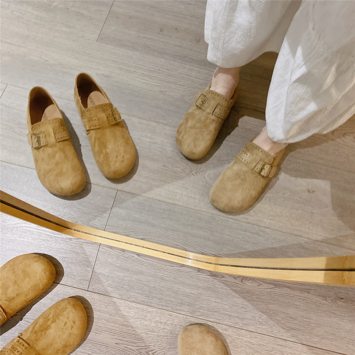 勃肯鞋内增高复古英伦风百搭单鞋女乐福鞋2026春季新款豆豆鞋女鞋,淘宝优惠券,粉丝福利购,淘宝优惠卷