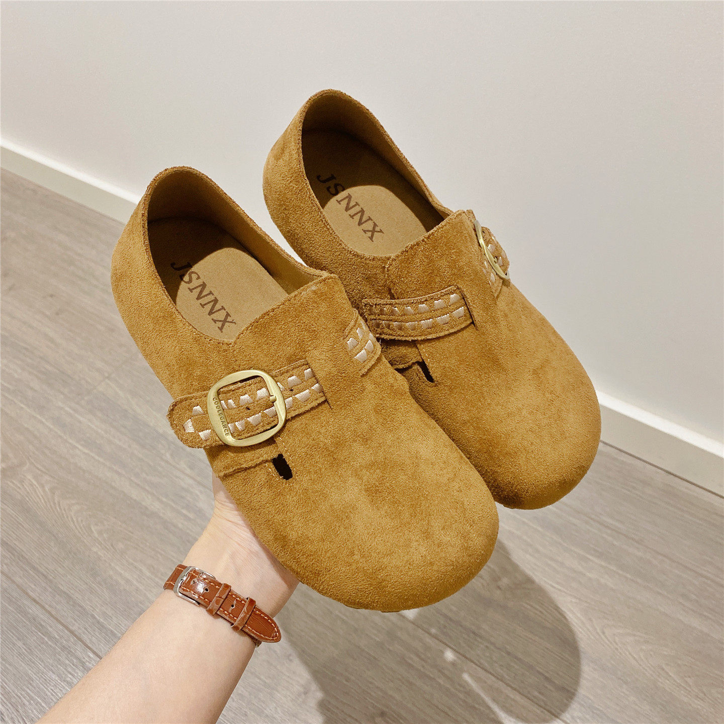 勃肯鞋内增高复古英伦风百搭单鞋女乐福鞋2026春季新款豆豆鞋女鞋,淘宝优惠券,粉丝福利购,淘宝优惠卷