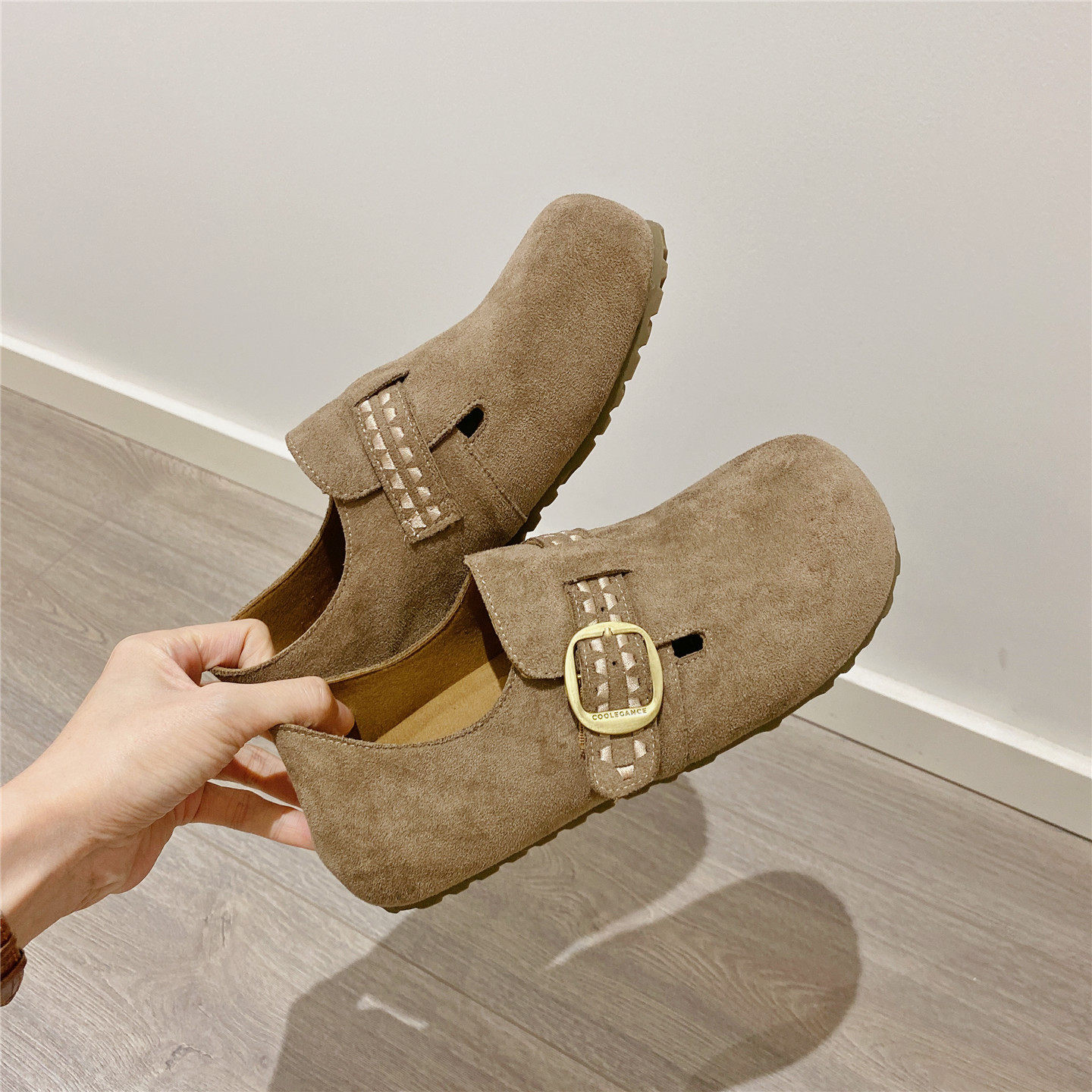 勃肯鞋内增高复古英伦风百搭单鞋女乐福鞋2026春季新款豆豆鞋女鞋,淘宝优惠券,粉丝福利购,淘宝优惠卷