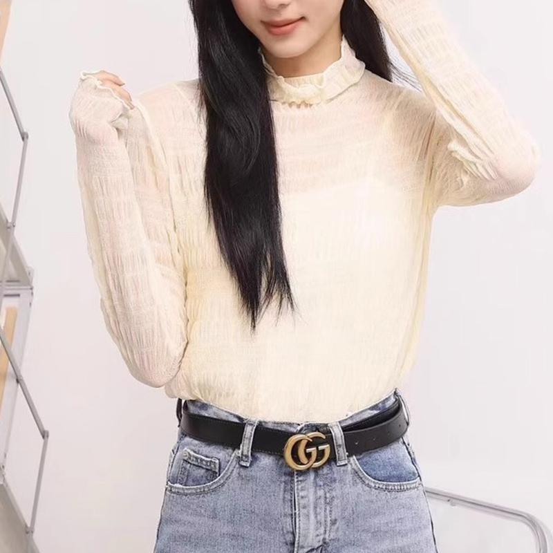 FV半高领长袖蕾丝打底衫