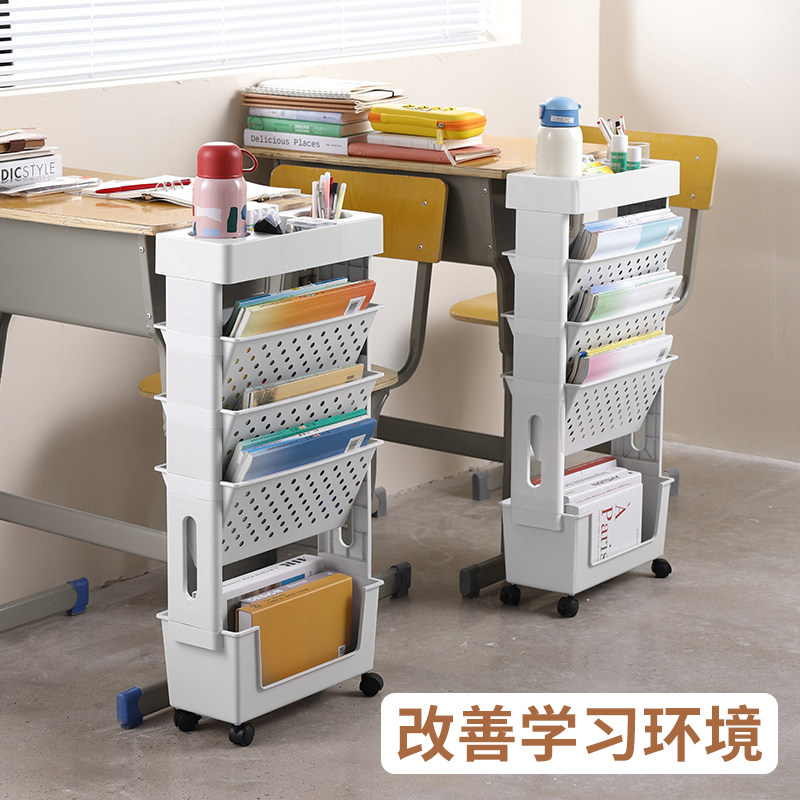 书桌收纳置物架书桌旁小书架可移动儿童学生教室课桌旁桌边放书挂书袋书籍书本收纳神器侧边书立架高中生专用,淘宝优惠券,粉丝福利购,淘宝优惠卷