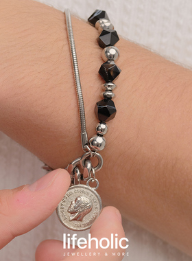 ins玉石潮徽章手链潮男