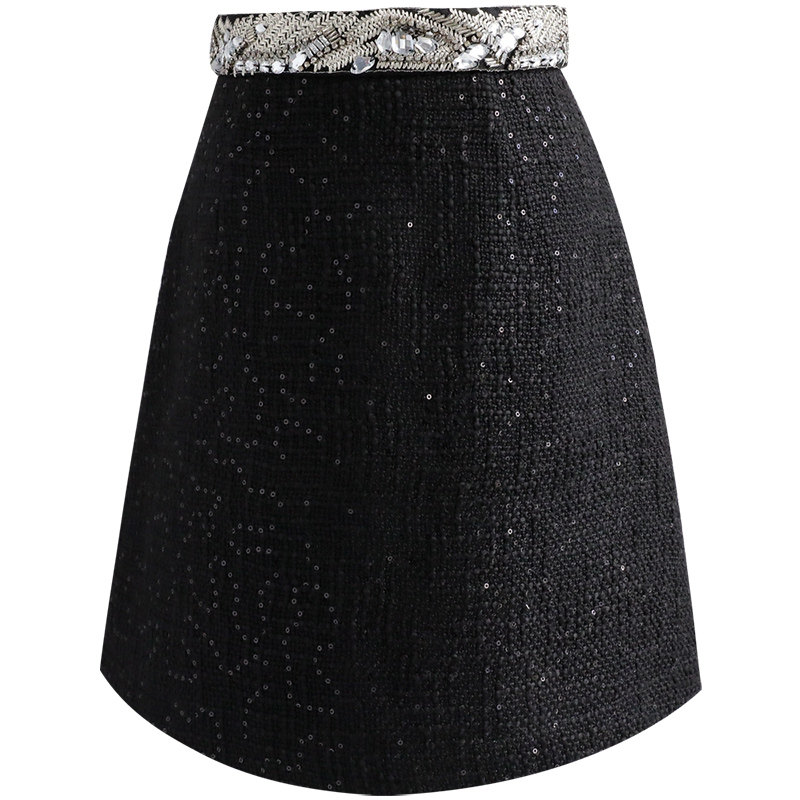 粉红大布娃娃原创设计感黑色半身裙 粉红大布娃娃半身裙