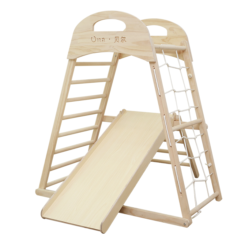 儿童木质攀爬架室内秋千攀岩组合感统训练床边彩虹滑梯木制玩具架,淘宝优惠券,粉丝福利购,淘宝优惠卷