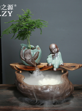 观景流水器鱼缸禅意风乔迁礼品