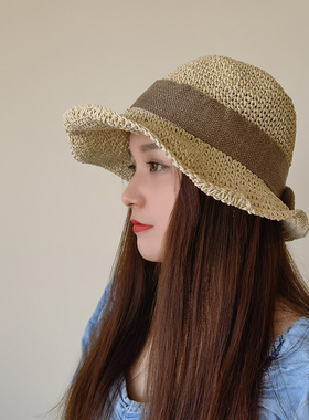 草编出游休闲女夏季遮阳帽盆帽