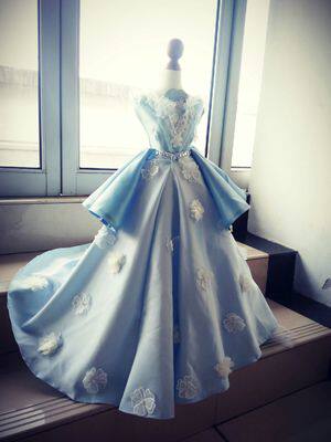 台湾婚纱厚缎布料进口亚光厚缎光泽婚纱礼服布面料 1-21色 - 图1
