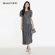 Bagpipe 2025 Autumn New Round Neck French Temperament Shirt Women's Fashionable and Versatile Slim Short-Sleeved Tops for Women Commuting