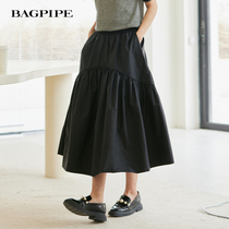 Wind Whistle 2023 Fall New Half Body Dress Woman 100 hitch Yoo high waist Slender Mid long Folds Commuter A character dress