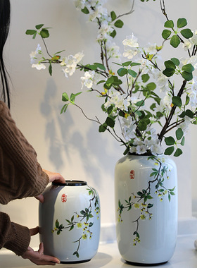 新中式陶瓷花瓶简约古风装饰摆件家居客厅插花水养花创意花艺摆设