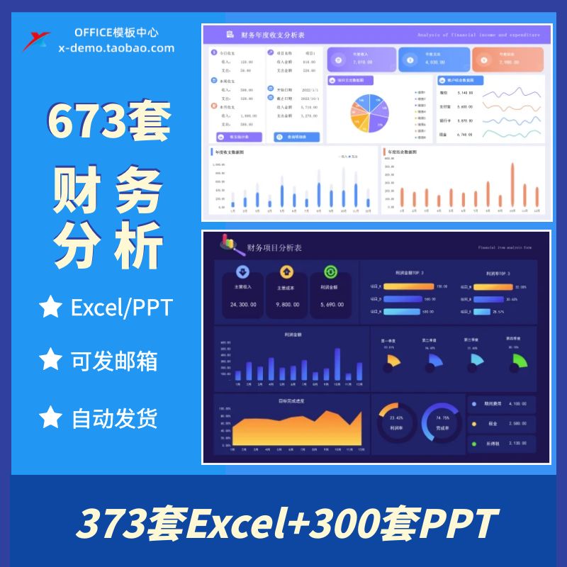 财务分析表excel公司收支利润会计数据统计报表财务可视化看板ppt - 图0