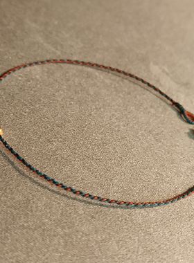 八月店主乱编手绳手工编织纯18k古法金南瓜au750藏式敦煌红绳极细