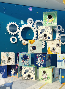 ai太空黑板报环创主题文化成品墙科技场景背景板教室布置装饰材料
