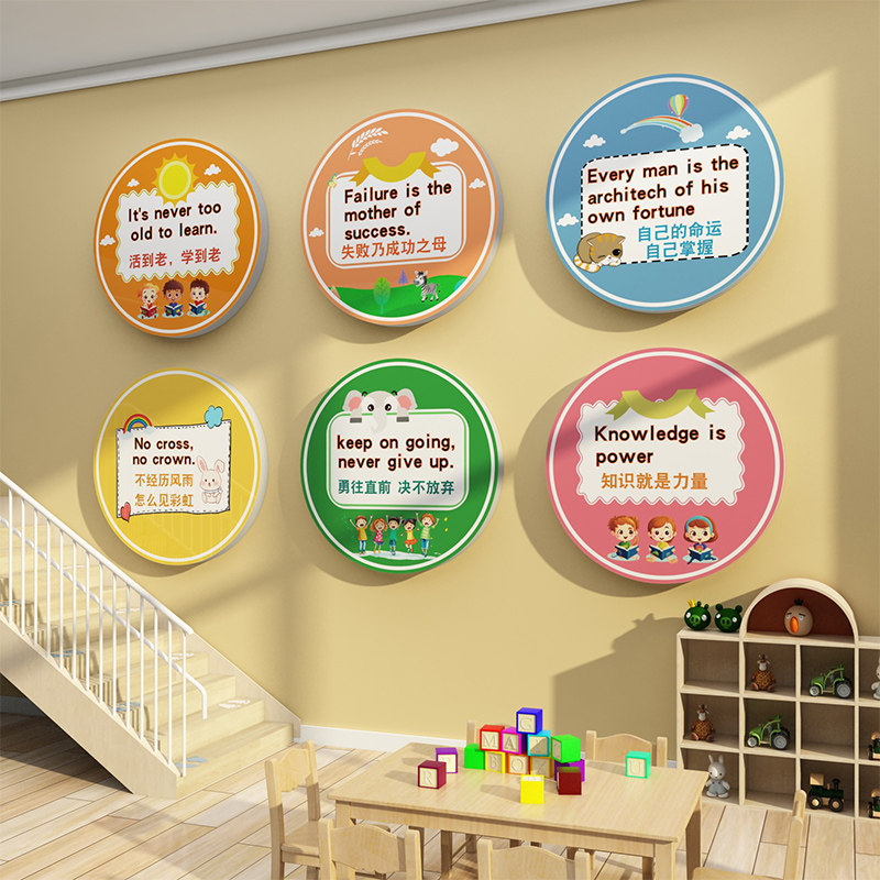 英文角课教室装饰贴纸环创标语培训机构工作托管班级幼儿园墙布置,淘宝优惠券,粉丝福利购,淘宝优惠卷