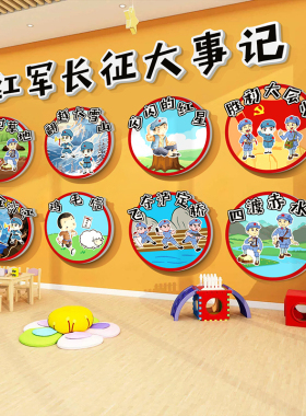 幼儿园环创爱国长征文化墙贴成品