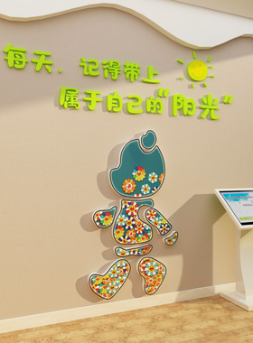 心理角咨询室文化布局健康辅导灵珠立墙装饰画康覆空间情绪管理贴