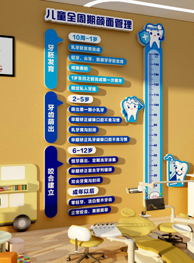 口腔门诊所室墙装饰形象儿童牙全周期颜面健康管理文化贴宣传海报