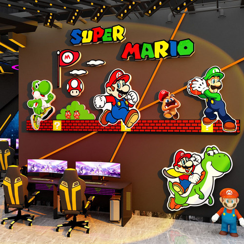 switch游戏机电视背景造型墙面装饰贴画竞毛毡板照片任天堂马里奥 - 图3
